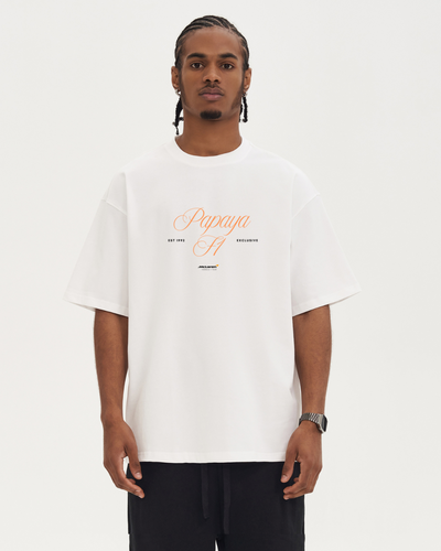 Mclaren Papaya – White Tee