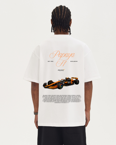 Mclaren Papaya – White Tee
