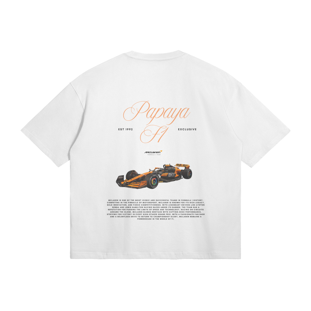 Mclaren Papaya – White Tee