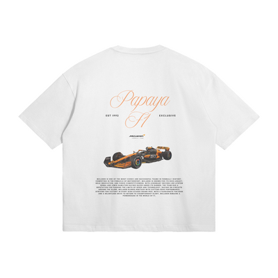 Mclaren Papaya – White Tee