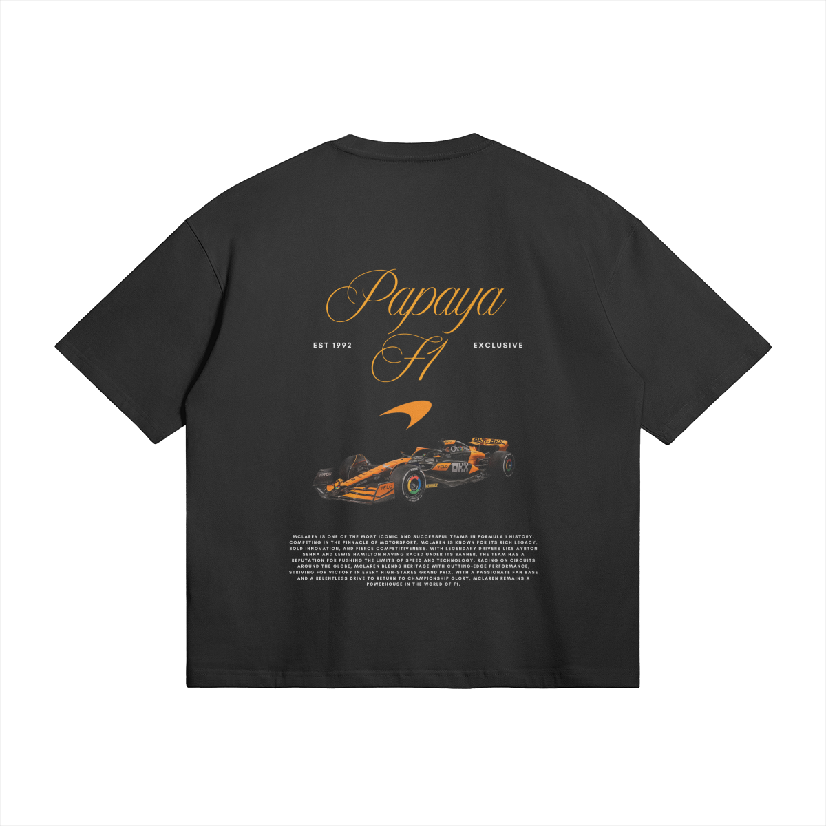 Mclaren Papaya – Black Tee